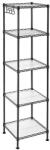 SONGMICS Fém tároló állvány fürdőszobába, konyhába, fekete 30x30x121cm (LGR23BK)