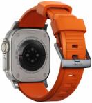 NOMAD Curea rezistenta la apa NOMAD Rugged Strap compatibila cu Apple Watch 4/5/6/7/8/SE/Ultra 42/44/45/49mm Orange/Silver (NM01287285)
