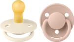 BIBS - Set 2 suzete De Lux Latex, tetina rotunda, 0 luni +-Ivory/Blush
