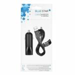 Blue Star autós töltő adapter + Micro USB kábel 1m 1A (fekete)