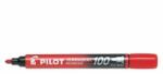 Pilot Set 12 markere permanente Pilot P100 diverse culori 2-4.5 mm varf rotund rosu (PSCA-100-R-P)