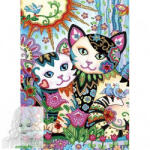 Számfestő 20X30Cm Színpompás "Flower Cat Mosaic" Keret Nélküli (K52633-16)