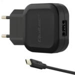 Qoltec Incarcator Retea Qoltec 5V, 2.4A, 12W, Cablu USB + Micro USB, Negru (50195)