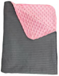 Deseda Paturica dubla bumbac tricotat - mincky roz (4590) Lenjerii de pat bebelusi‎, patura bebelusi