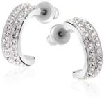 JSB Bijoux Kreole Swarovski kristálykövekkel (félkör, fehér)