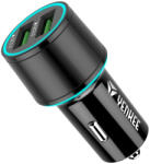 YENKEE YAC 2136 QC 3.0 dupla USB autós gyorstöltő (30017862) fekete