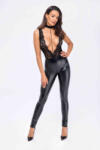 Noir Handmade F298 Libido Deep-V Catsuit with Collar and Pearl Chain M