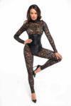 Noir Handmade F299 Enigma Lace Catsuit with Underbust Bodice S
