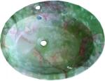 Inter Ceramic Мивка за баня 851G, монтаж върху плот, порцелан + камък, зелен, 61x47x16.5см (851G)