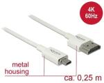 Delock Kábel Nagysebességű HDMI Ethernettel - HDMI-A-csatlakozódugó > HDMI Micro-D-csatlakozódugó, 3 (85147)