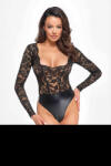 Noir Handmade F296 Psyche Bodysuit of Lace and Wetlook M