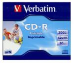 Verbatim CD-R írható CD lemez 700MB matt nyomtatható normál tok (43325)