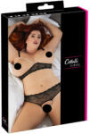 Cottelli Collection Plus Size - gyöngyös melltartó szett (fekete) (22129001051) - szexaruhaz