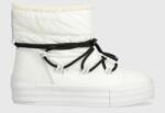 Calvin Klein Jeans cizme de iarna BOLD VULC FLATF SNOW BOOT WN culoarea alb, YW0YW01181 9BYX-OBD397_00X