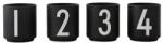 Design Letters set de cești Mini Cups 4-pack 99KK-KBU4F7_99X (10201302BLACK)