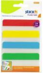 STICK'N Index plastic transparent, margine color 38 x 76 mm, 4 culori neon STICK'N (HO-21609) - roveli