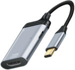 ROCKETEK HDMI 4K@60hz USB-C (Type-C) Csatlakozó Adapter + 100W PD töltő - HDMI-USB átalakító (YX-CHD3P4025)
