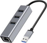 Rocketek 3 in 1 3xUSB 3.0 & 1000Mbps Ethernet Lan dokkoló - USB & Ethernet HUB Állomás (RT-R807A)