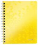Leitz Spirálfüzet, A5, kockás, 80 lap, LEITZ "Wow", sárga (E46410016)