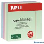 APLI Öntapadó jegyzettömb, 75x75 mm, 400 lap, APLI "Funny", pasztell (LNP10972) - kecskemetirodaszer