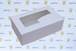 Szidibox Karton Süteményes doboz, tortadoboz, fehér, ablakos, ételcsomagolás 25x15x8cm P692 (SZID-01284)
