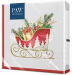 PAW Karácsonyi papírszalvéta 33x33 cm 3 rétegű "Ünnepi szán" 20 db/csomag