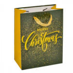  Ajándéktasak Merry Christmas fekete-arany 18x23cm (371825)