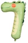 PartyDeco Balon din folie - numărul 7, crocodil