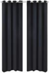 VidaXL Draperii blackout 2 bucăți 135 x 245 cm cu inele metalice Negru (130369) - izocor