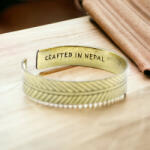  Bronz Tibeti Karkötő- Széles Tribal Levél