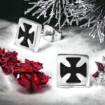  Kereszt - Acél Stift Fülbevaló