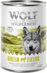 Wolf of Wilderness Wolf of Wilderness Testează: Hrană uscată, umedă, snackuri câini - umedă: Green Fields Miel (400g)