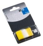 Info notes Jelölőcímke 25x43mm, 50lap, műanyag, Info Notes Info Flags transzparens sárga (7728-50) - irodaitermekek