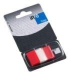 Info notes Jelölőcímke 25x43mm, 50lap, műanyag, Info Notes Info Flags transzparens piros (7728-74) - irodaitermekek