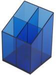 Bluering Írószertartó 4 rekeszes négyszögletű műanyag, Bluering® transzparens kék (41037A) - irodaitermekek