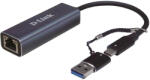 D-Link ADAPTOR RETEA D-LINK , extern, USB-C, port RJ-45, 2.5 Gbps, adaptor USB-A inclus "DUB-2315 (DUB-2315)