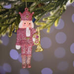 Kaemingk Luxury Diótörő karácsonyfadísz "pink" 17 cm (740394)