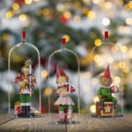 Kaemingk Luxury Karácsonyi figura üvegbúrában, 3 féle választható kivitel (531080)