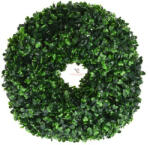 D&D Selyemvirág buxus koszorú műanyag 28cm zöld őszi dísz (DD54889)