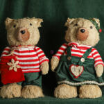 Koopman XL Karácsonyi vintage figura Teddy bear fiú, lány 28 cm American Style (YZB007110)