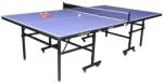 TECHFIT beltéri ping pong asztal, összecsukható, 18 mm, kék, 2 lapátos készlet tartalmazza (T18interior)