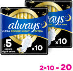 Always Ultra Secure Night Extra egészségügyi betét (2x10 db)