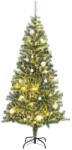 vidaXL műkarácsonyfa 130 LED-del, gömbszettel és hópehellyel 210 cm (3210162) - vidaxl