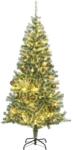 vidaXL műkarácsonyfa 300 LED-del, gömbszettel és hópehellyel 180 cm (3210125) - vidaxl