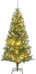 vidaXL műkarácsonyfa 130 LED-del, gömbszettel és hópehellyel 210 cm (3210144) - vidaxl