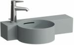 Laufen VAL Kézmosó, kör alakú, jobb oldali polccal, 430 mm-re vágható, 1 csaplyukkal bal oldalon, Graphite matt H8152837581051 (H8152837581051)