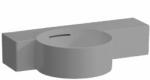 Laufen VAL Kézmosó, kör alakú, jobb oldali polccal, 430 mm-re vágható, csaplyuk nélkül, Graphite matt H8152837581091 (H8152837581091)