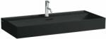 Laufen Kartell LAUFEN Mosdótál, alsó felülete csiszolt, egy csaplyuk, középen, Fekete matt H8163377161041 (H8163377161041)