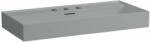 Laufen Kartell LAUFEN Mosdótál, alsó felülete csiszolt, 3 csaplyukkal, Graphite matt H8163377581081 (H8163377581081)