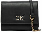 Calvin Klein Portofel Mare de Damă Re-Lock Trifold Md W/Chain K60K611458 Negru